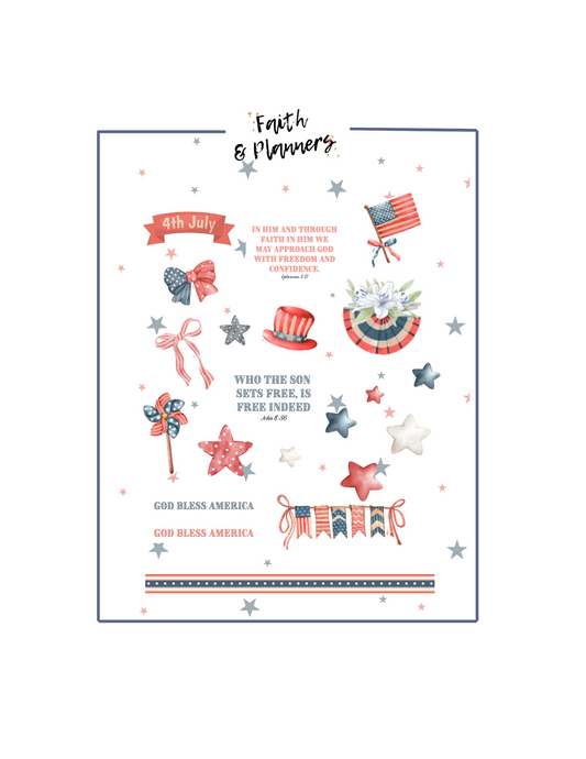 God Bless America Sticker Sheet